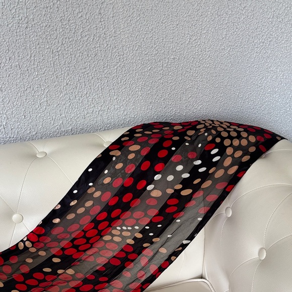 Polka Dot Scarf in Red and Black - Picture 3 of 9